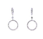 2 Carat  Round Circle Shape Brilliant Cut Diamond Hoop 14 Karat White Gold Huggi