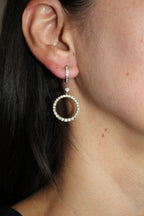 2 Carat  Round Circle Shape Brilliant Cut Diamond Hoop 14 Karat White Gold Huggi