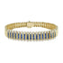 French Cut Blue Sapphire & Diamond 18K Yellow Gold Unique Bracelet