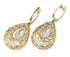 Diamond Pave Natural Floral Inspired Motifs Lattice Branches 14K Gold Earrings