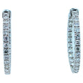 3 Carat Diamond Hoop 14 Karat White Gold Classic Medium Four Carat Earrings