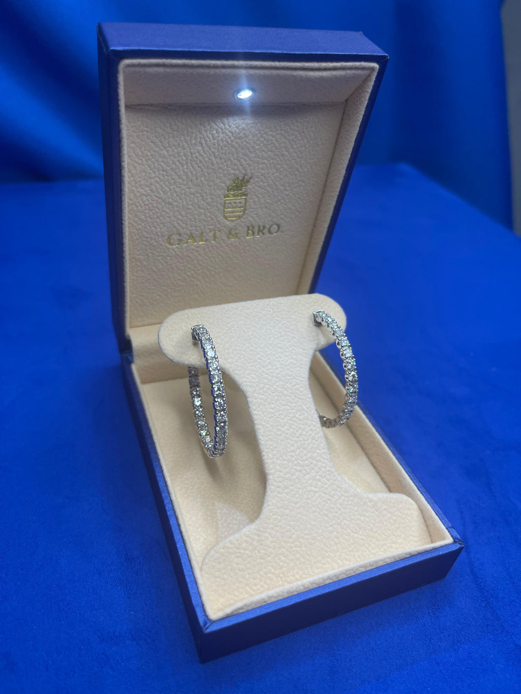 3 Carat Diamond Hoop 14 Karat White Gold Classic Medium Four Carat Earrings