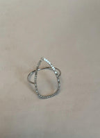 Drop Geometric Minimalist Brilliant Cut White Diamond 14 Karat White Gold Ring