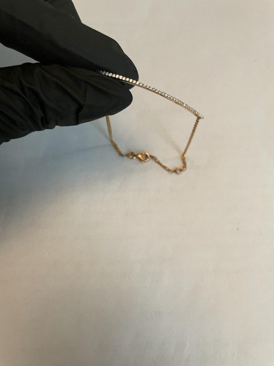 Classic Diamond Line Bar Statement 18K Gold Chain Minimalistic Dainty Bracelet