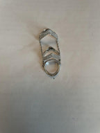 Diamond V Shaped Chain Statement Chevron 18 Karat White Gold Pave Statement Ring