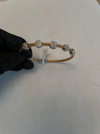 Yellow Cable Row 18K White Gold Diamonds Filigree Statement Twisted Bracelet