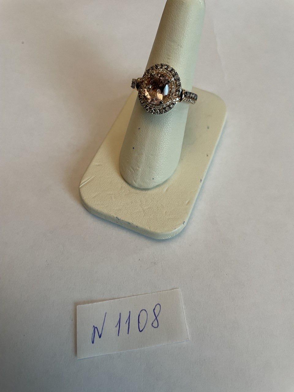 Oval Light Pink Peach Morganite Halo White Champagne Cognac Diamonds Gold Ring