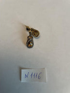 Pear Drop Shape Orange Citrine Brown Diamonds Halo Twist 14K Gold Drop Earrings
