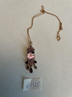 Cushion Purple Amethyst Pink Sapphire Diamonds Halo Rose Gold Pendant Necklace