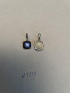 Cabochon Sugarloaf Blue Tourmaline Indicolite Diamond Halo White Gold Earrings