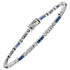 Alternate Square Shape Blue Sapphire & Diamond White Gold Tennis Line Bracelet