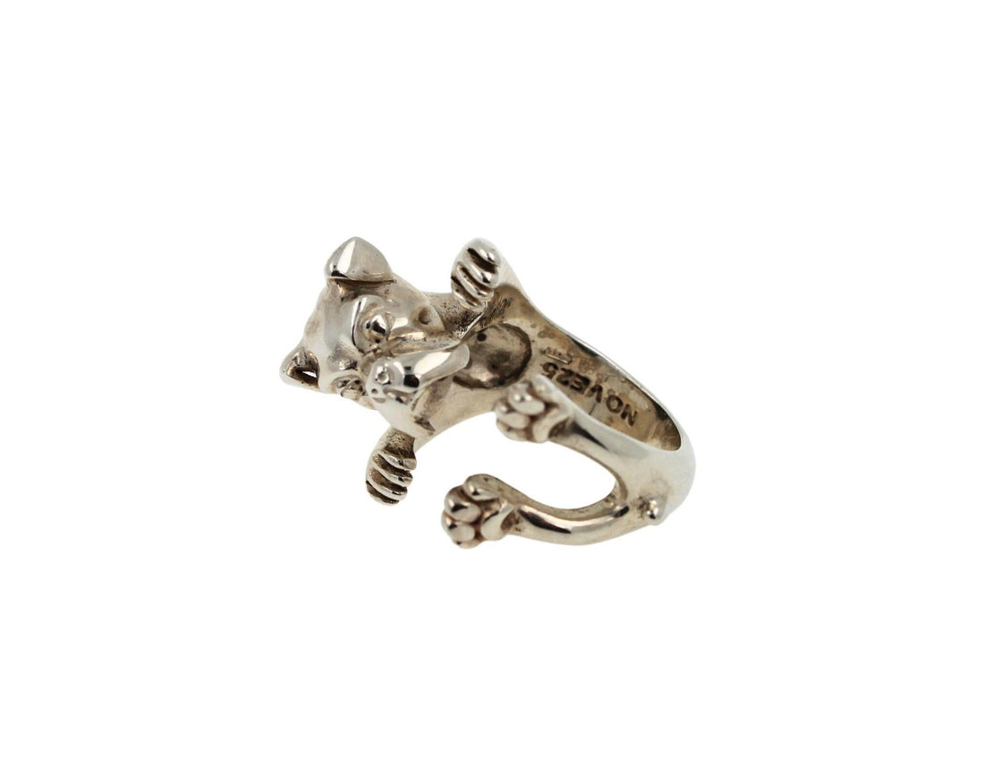 925 Sterling Silver Dog Puppy Animal Nature Cute Boxer Open Hug Statement Ring