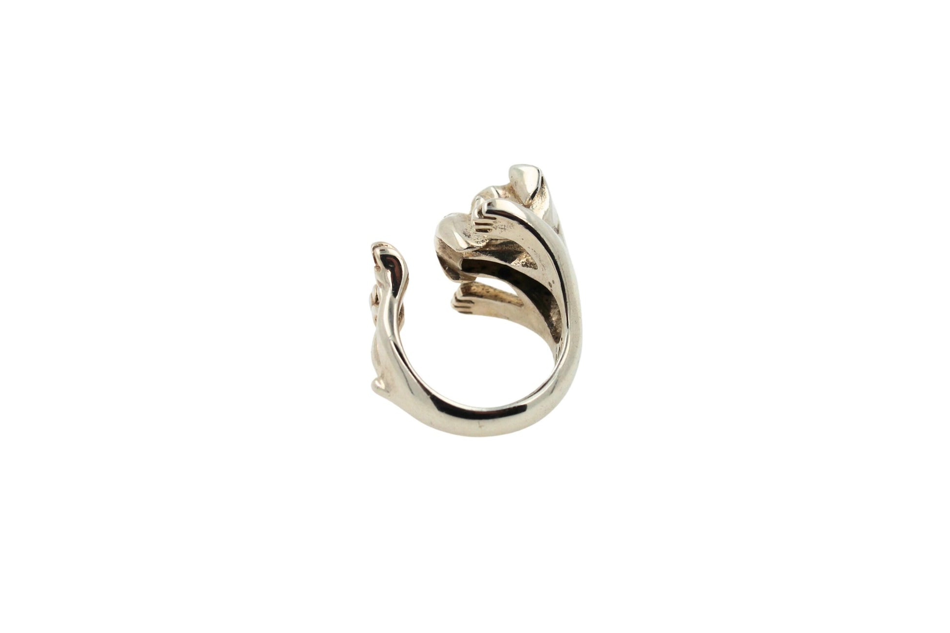 925 Sterling Silver Dog Puppy Animal Nature Cute Boxer Open Hug Statement Ring