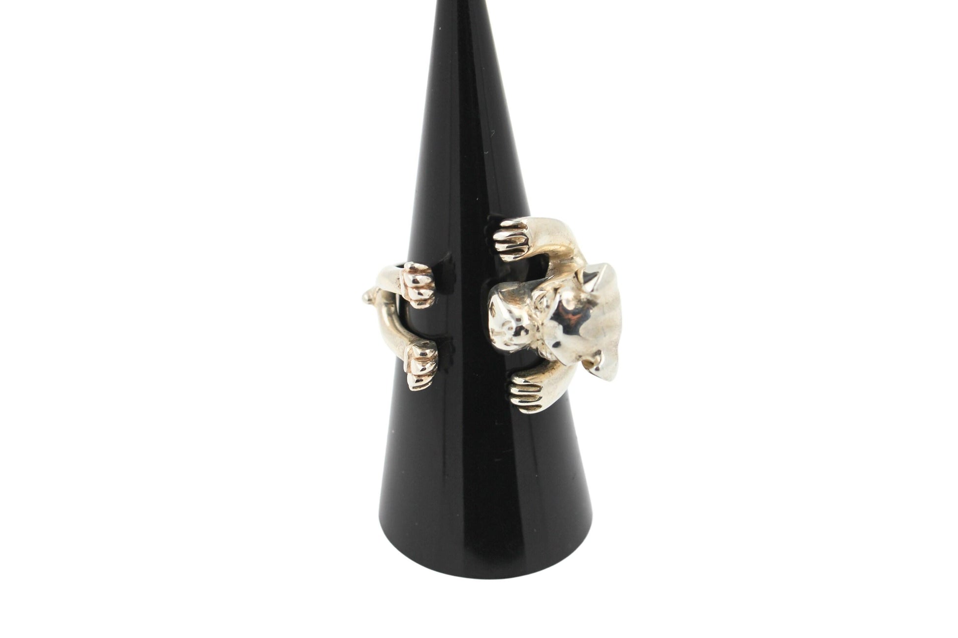925 Sterling Silver Dog Puppy Animal Nature Cute Boxer Open Hug Statement Ring