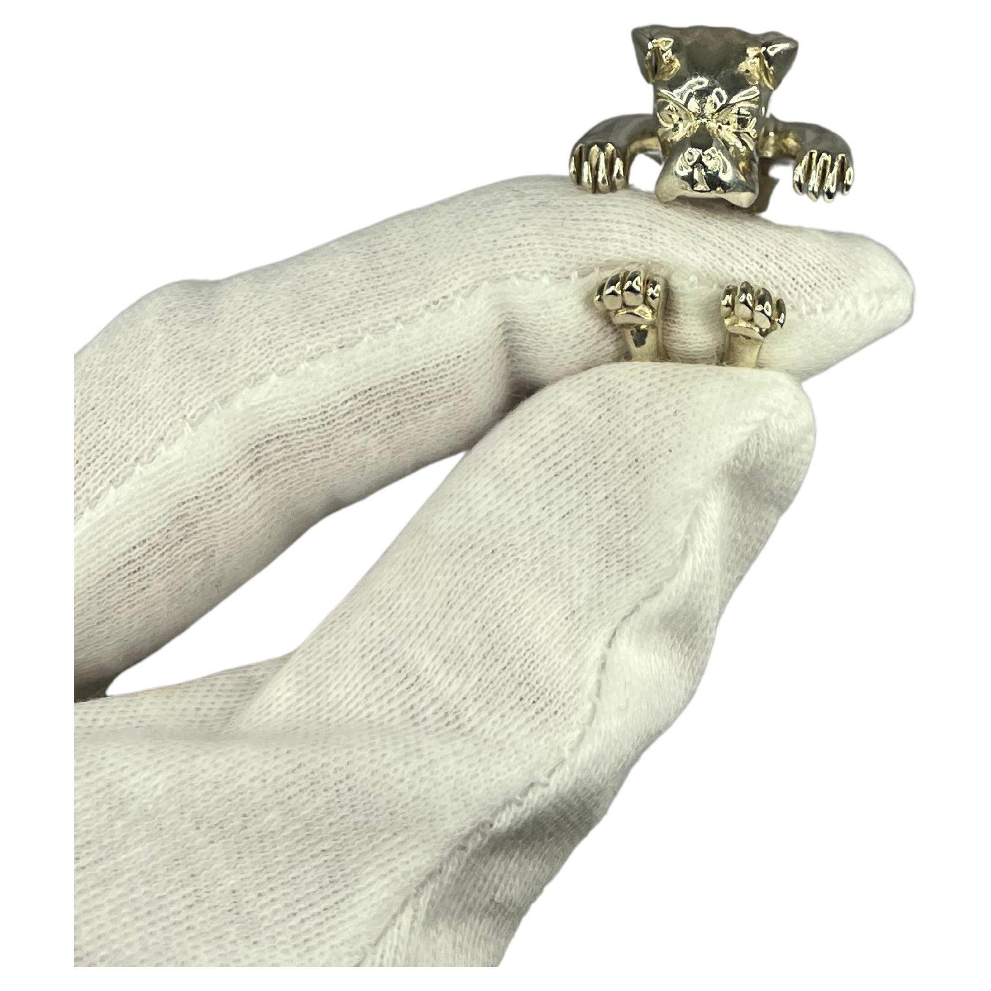925 Sterling Silver Dog Puppy Animal Nature Cute Boxer Open Hug Statement Ring