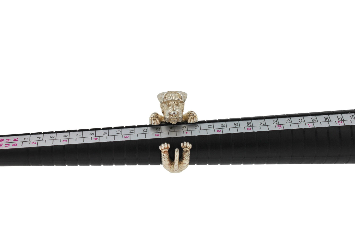 925 Sterling Silver Dog Puppy Animal Nature Cute Schnauzer Statement Open Hug Ri