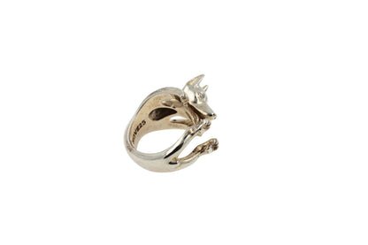 925 Sterling Silver Dog Puppy Animal Nature Doberman Statement Open Hug Ring