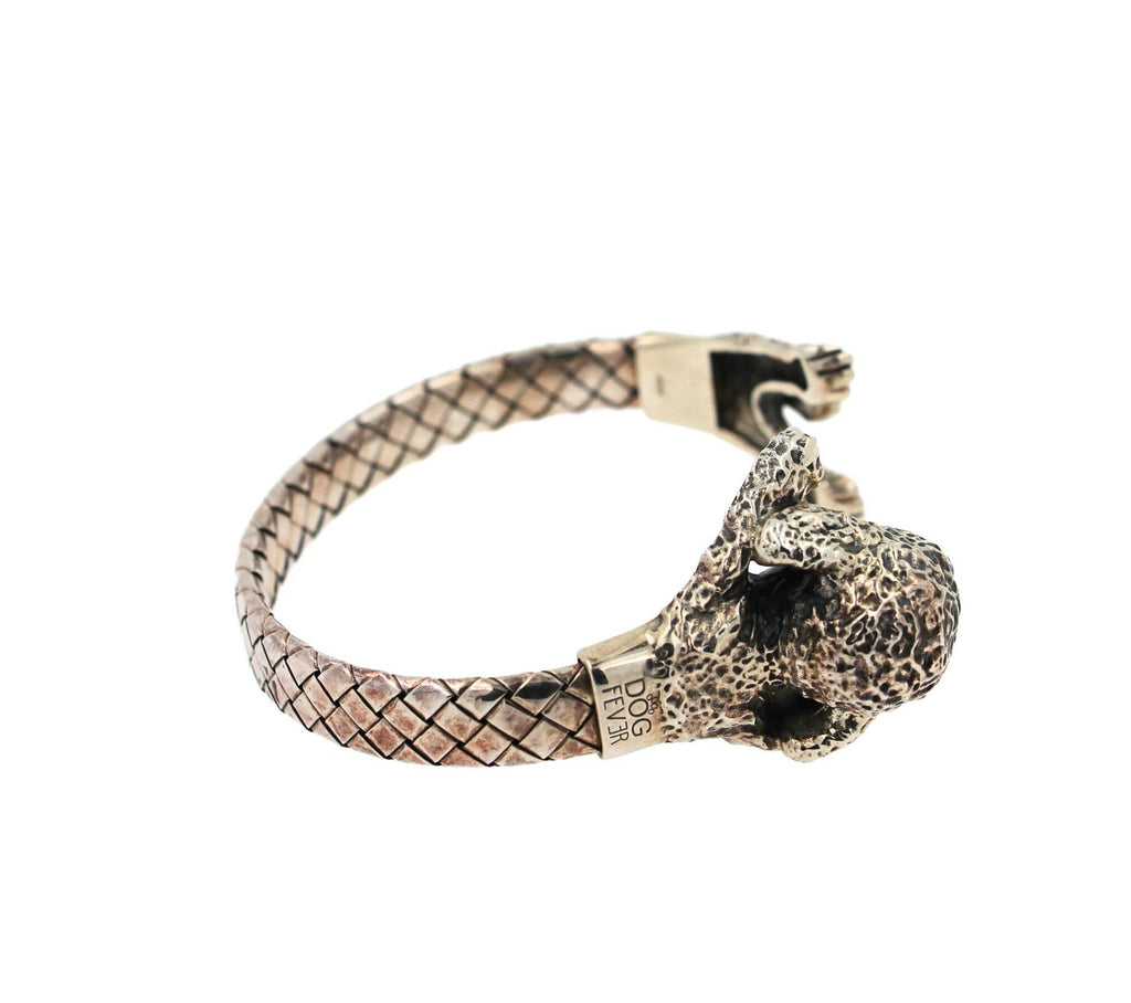 925 Sterling Silver Dog Puppy Animal Nature Hug Poodle Statement Bracelet Cuff B
