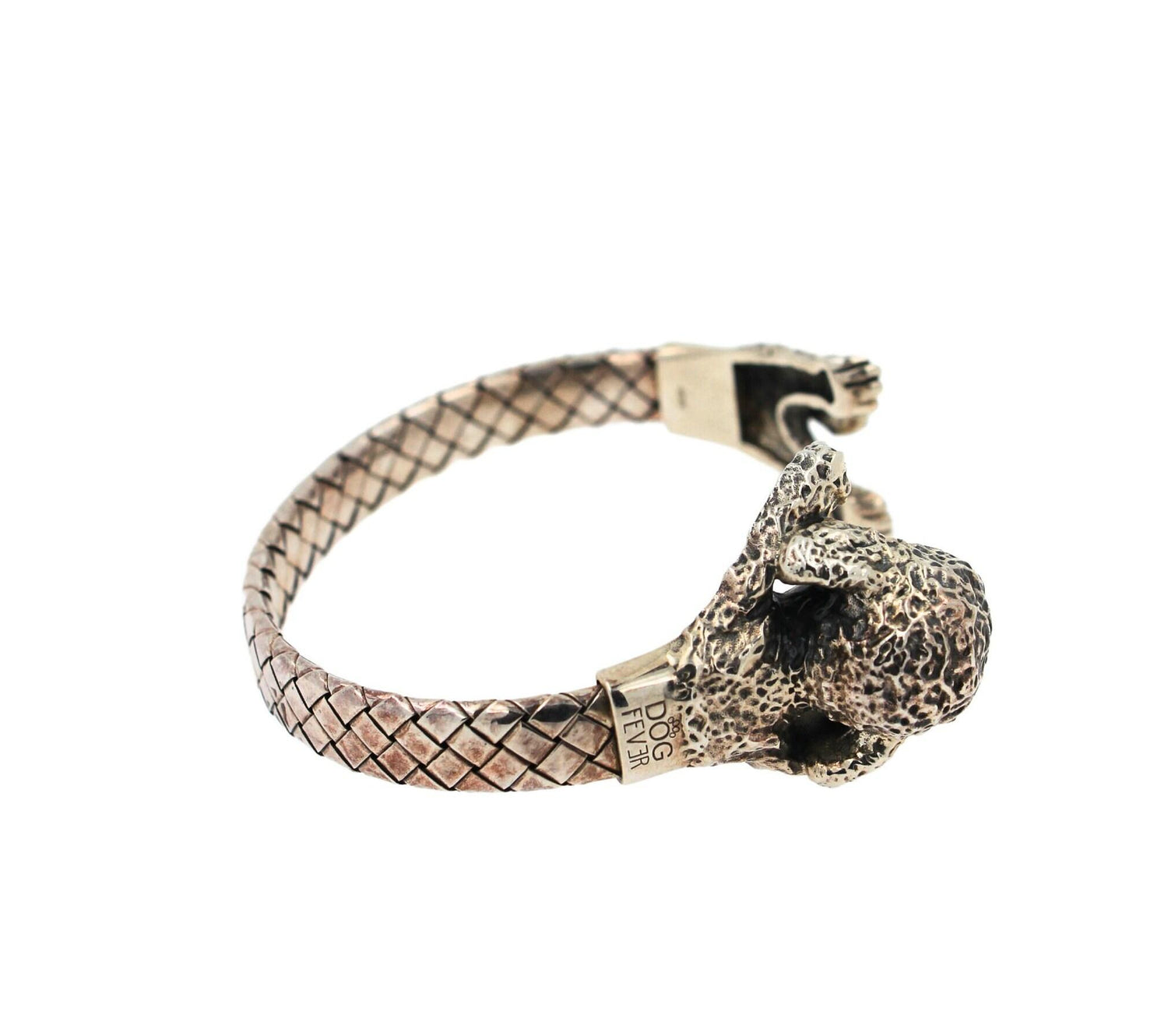 925 Sterling Silver Dog Puppy Animal Nature Hug Poodle Statement Bracelet Cuff B