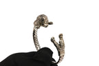 925 Sterling Silver Dog Puppy Animal Nature Hug Poodle Statement Bracelet Cuff B