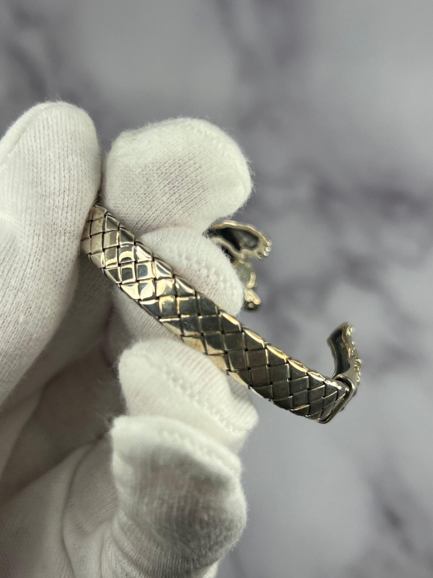 925 Sterling Silver Dog Puppy Animal Nature Hug Poodle Statement Bracelet Cuff B