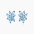 Pear Drop Shape Blue Aquamarines & Diamond 18K White Gold Earrings
