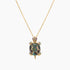 Turtle Abalone Shell & Diamond Ruby White Diamond 18K Gold Pendant Necklace