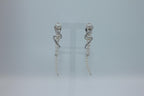 Akoya Baby White Pearl Diamond White Gold Luxury Cocktail Twist Conch Earrings