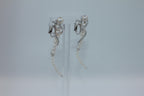 Akoya Baby White Pearl Diamond White Gold Luxury Cocktail Twist Conch Earrings