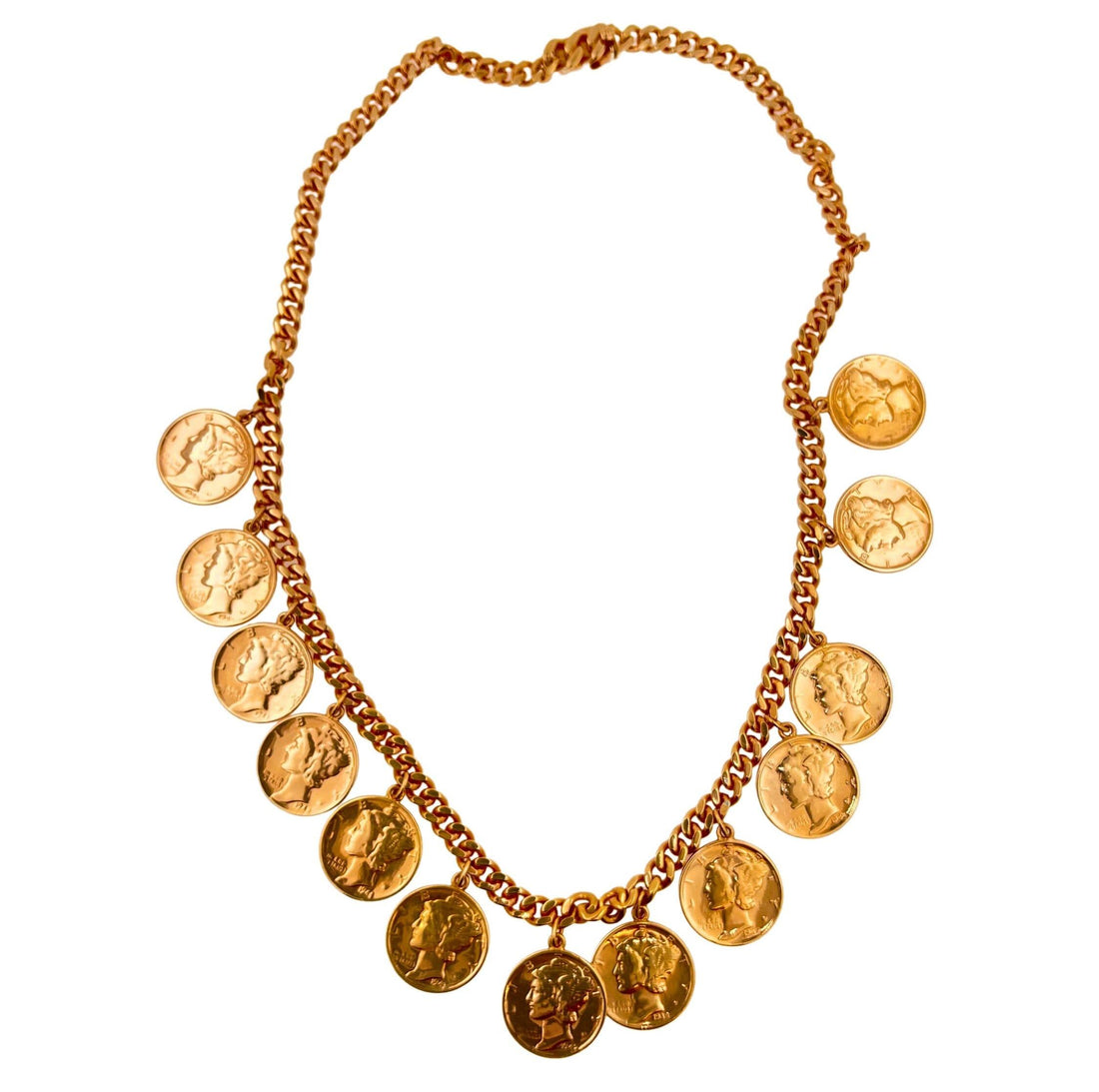 American USA Genuine Vintage Dollar Coin Rose Gold Vermeil Sterling Silver Curb