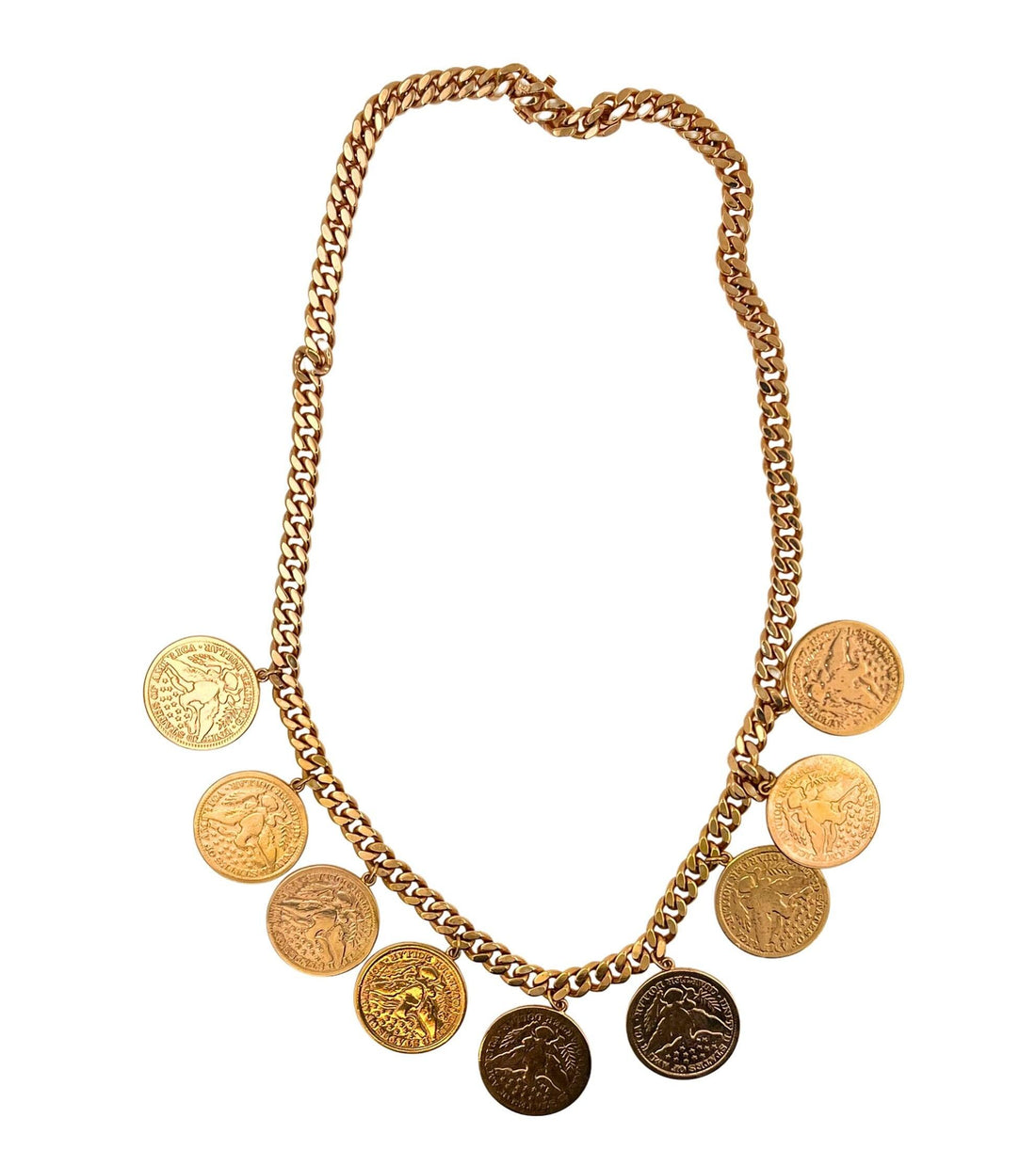 American USA Vintage Dollar Coin Rose Gold Vermeil Sterling Silver Curb Link Cha