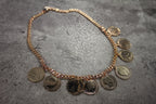 American USA Vintage Dollar Coin Rose Gold Vermeil Sterling Silver Curb Link Cha