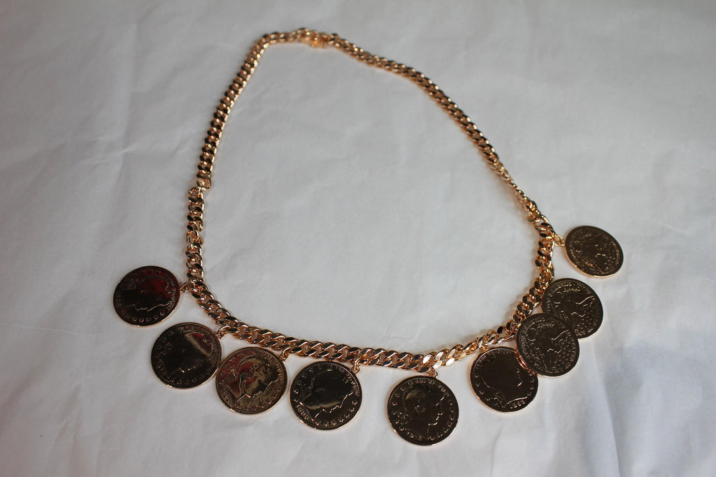 American USA Vintage Dollar Coin Rose Gold Vermeil Sterling Silver Curb Link Cha