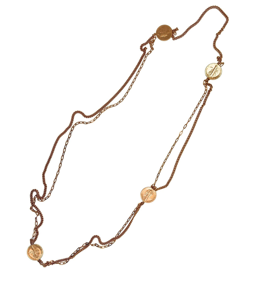 American USA Vintage Dollar Genuine Coin Rose Gold Vermeil Sterling Silver Doubl