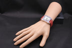 Amethyst & Diamonds Pave Dial Luxury Swiss Quartz Exotic Leather Watch
