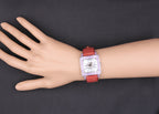 Amethyst & Diamonds Pave Dial Luxury Swiss Quartz Exotic Leather Watch