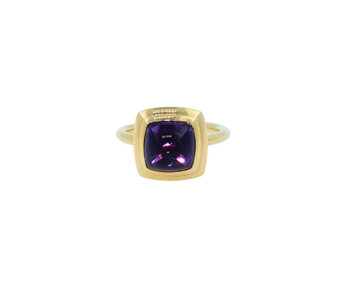 Amethyst Sugarloaf Cabochon Mountain Pyramid Cone Cocktail Statement Solitaire 1