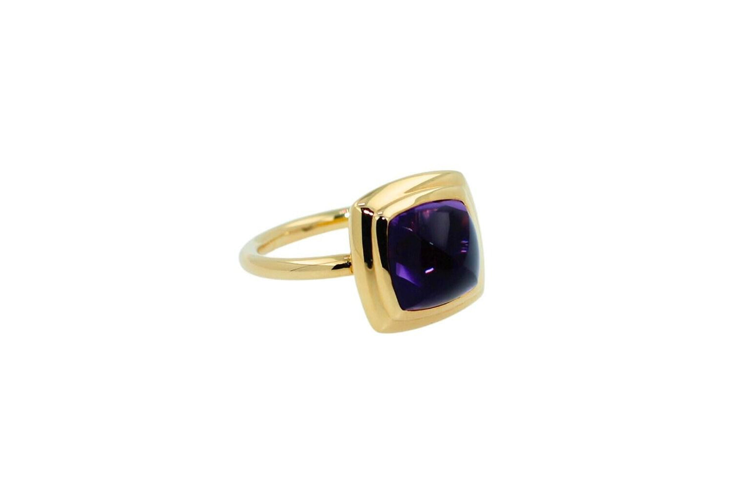 Amethyst Sugarloaf Cabochon Mountain Pyramid Cone Cocktail Statement Solitaire 1