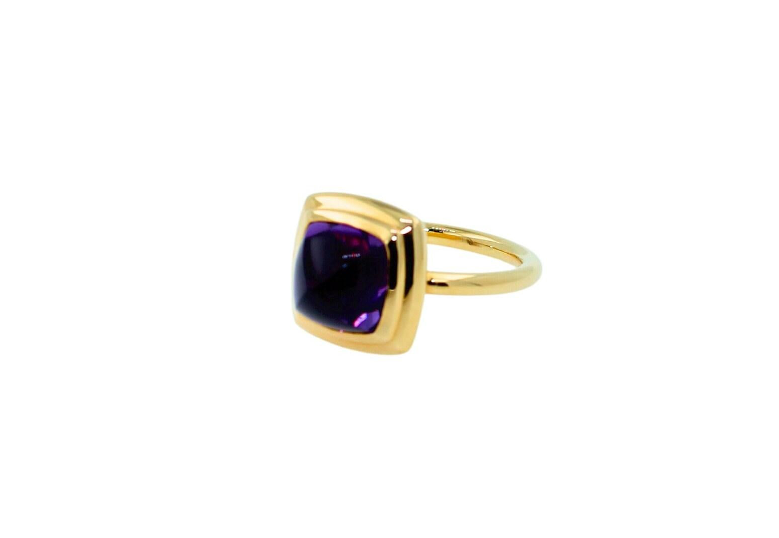 Amethyst Sugarloaf Cabochon Mountain Pyramid Cone Cocktail Statement Solitaire 1