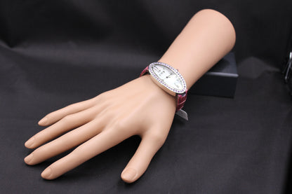 Amethysts Pave Dial Luxury Swiss Quartz Exotic Leather Band Watch
