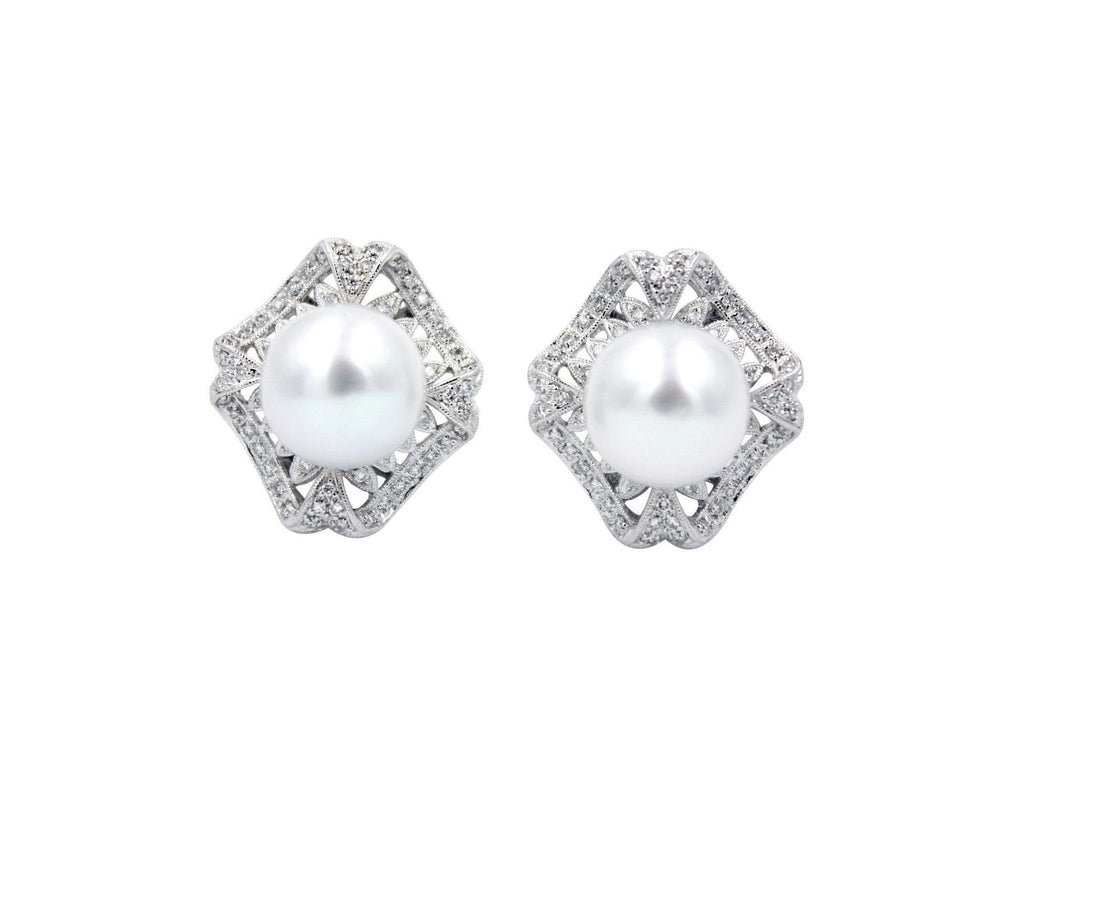 Art Deco Pearls - Earrings