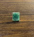 Rectangle Faceted Emerald Shape Green Sapphire Cabochon 14K Gold Diamond Ring