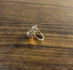 Clear Quartz with Pink Sapphires Purple Amethysts White Diamonds 14K Gold Ring