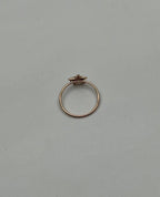 Diamonds Pave Set Star 14K Rose Gold Dainty Motif Band Ring