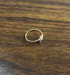 Diamonds Pave Set Star 14K Rose Gold Dainty Motif Band Ring