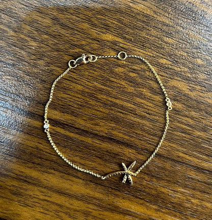 Dragonfly Dragon Fly 14K Rose Gold Chain Diamond Station Bracelet