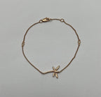 Dragonfly Dragon Fly 14K Rose Gold Chain Diamond Station Bracelet