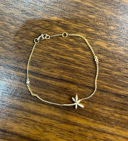 Dragonfly Dragon Fly 14K Rose Gold Chain Diamond Station Bracelet