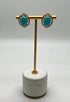 Blue Teal Turquoise Diamonds Lattice 14K Yellow Gold Statement Earrings