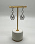 Diamond Sun Ray Halo 14K White Gold Dangle Drop Chandelier Earrings